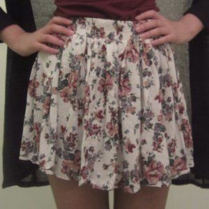 BRANDY MELVILLE Maroon Floral Skirt